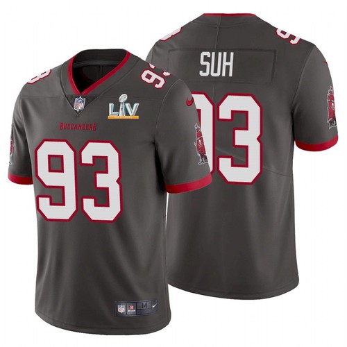 Men's Tampa Bay Buccaneers #93 Ndamukong Suh Grey NFL 2021 Super Bowl LV Limited Stitched Jersey